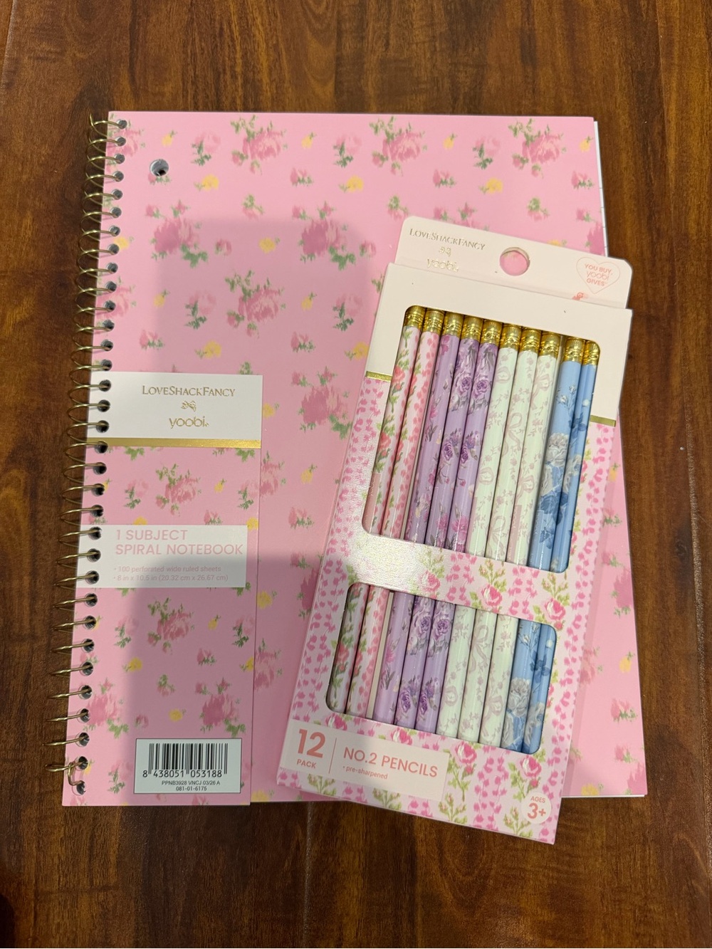 LoveShackFancy X Target notebook & Pencil bundle